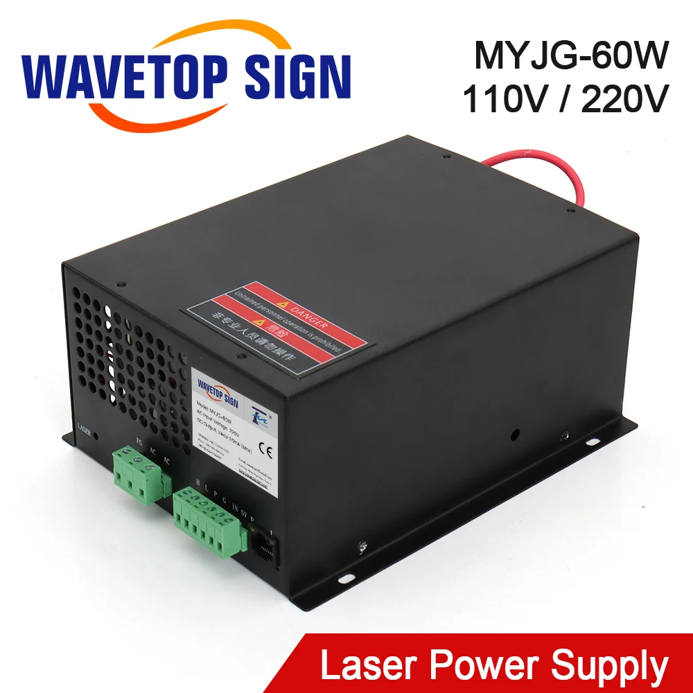 WaveTopSign 60 Вт CO2 лазерный Питание для станок лазерной резки и гравировки машина MYJG