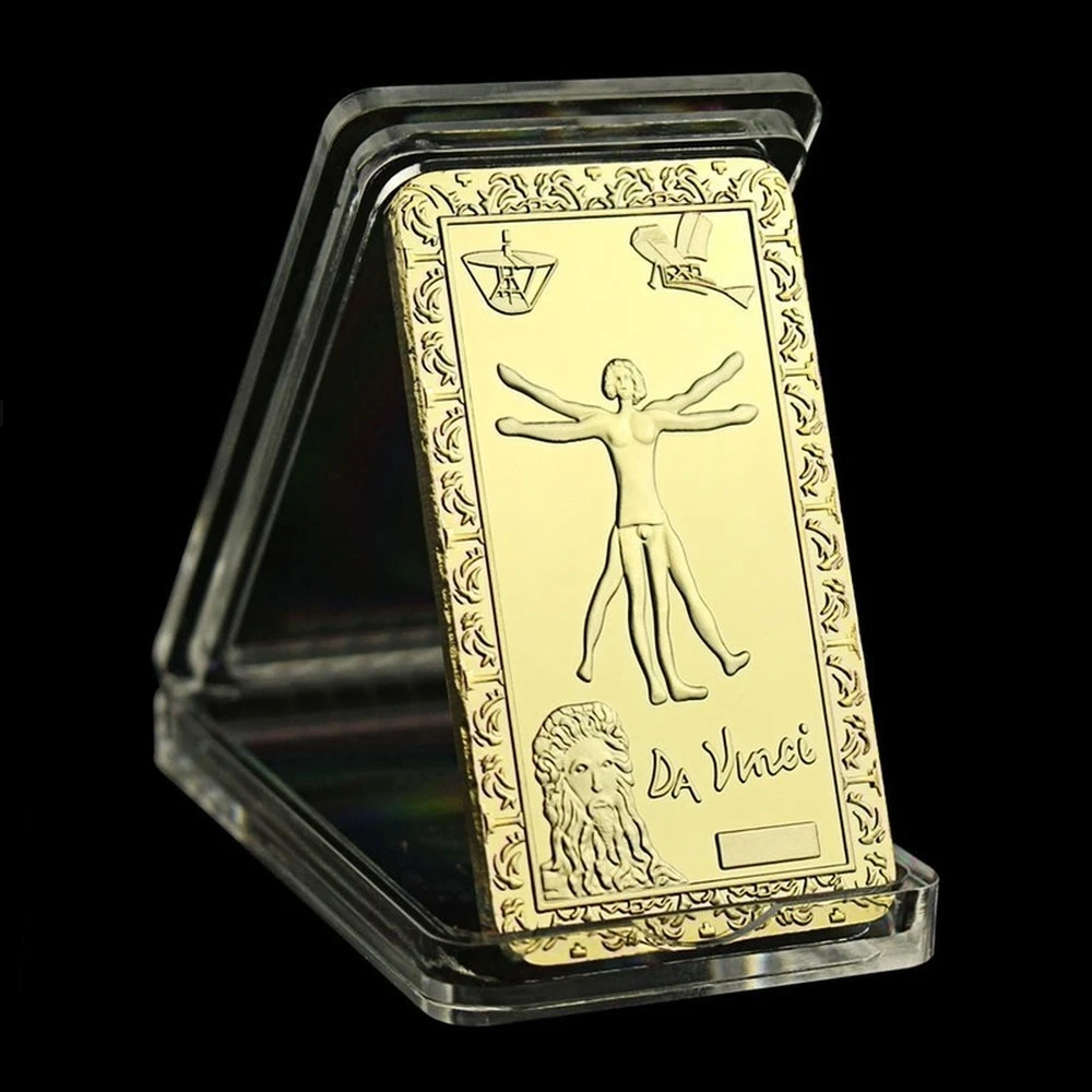 Коллекционная позолоченная сувенирная монета Леонардо да Винчи Мона Лиза улыбка