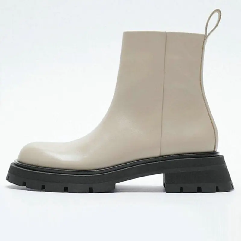 

Женские ботильоны из натуральной кожи, модная зимняя теплая обувь на платформе для женщин, меховые короткие ботинки, женская обувь, размеры ...