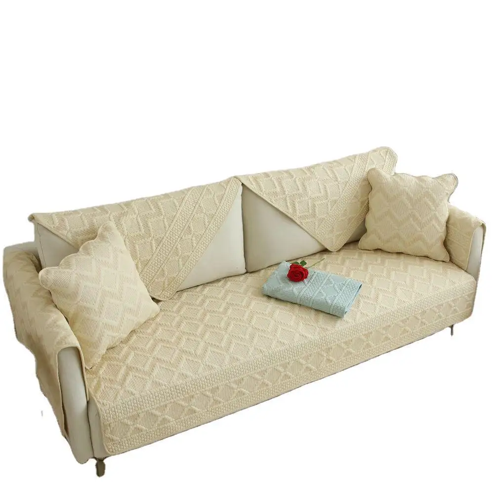 Хлопковые Чехлы для дивана в гостиную серая однотонная накидка на диван