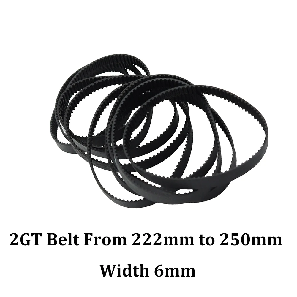 

1pcs GT2 6mm Closed Loop Rubber Timing Belt 222 224 226 228 230 232 234 236 238 240 242 244 246 248 250mm 2GT 3D Printer Parts