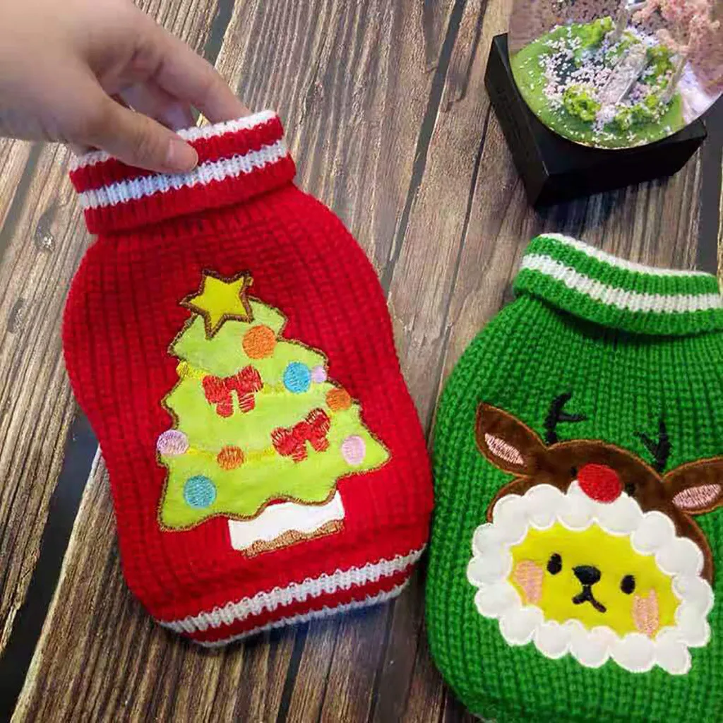 Новый модный теплый Рождественский свитер для домашних животных осенне-зимняя