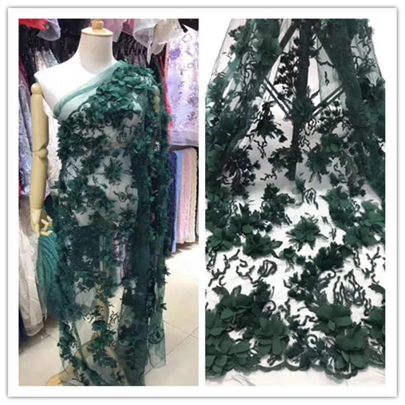 Высокое качество 3D наклейка вышивка Французский сетчатый кружевной Африканский