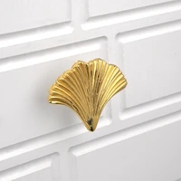 brass furniture handles ginkgo maple leaf door knobs for cabinet kitchen cupboard drawer pulls good luck leaves
