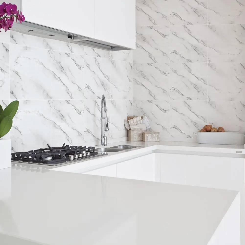 2 шт. бело золотые серый Мрамор плитка стены цемента кирпича Водонепроницаемый