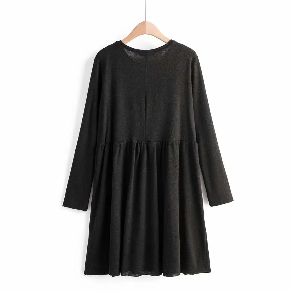 Женское трикотажное платье mididress 2019 Новое модное однотонное Плиссированное