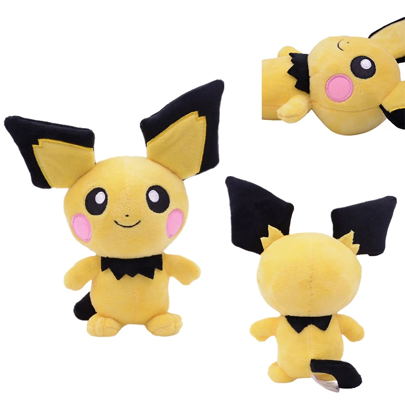 

18CM Pikachu Pichu Plush Toy Pokémon detective Doll Anime Cute Pokemon Figures Stuffed peluche School Bag Birthday Kids Gift gx