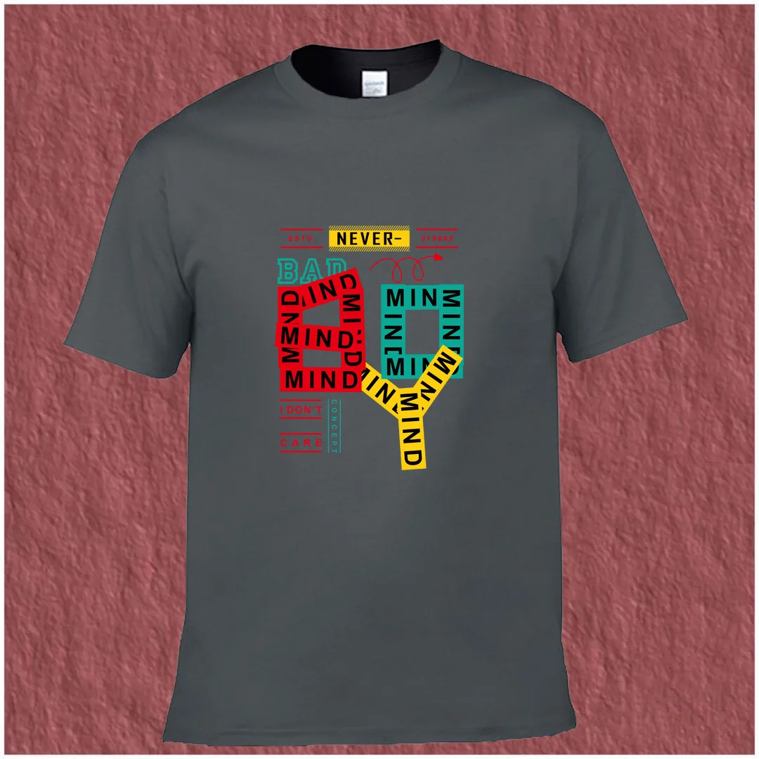 

Brand Men's T-shirt Fashion Round Neck Top Pure Cotton Clothing Short Sleeve Summer Fashion Printed T-shirt White