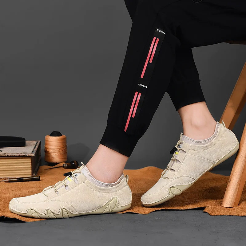 

Men's Sneakers Cow Suede Leather Men Shoes Fashion Slip On Men Driving Shoes Soft Sapato Masculino Mocassin