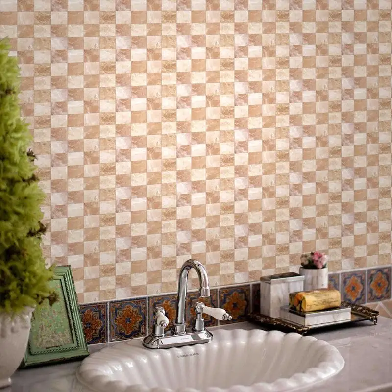 6 шт. настенные плитки водонепроницаемые наклейки для ванной кухни современная