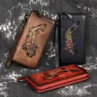 Женский Длинный кошелек в стиле ретро, Дамский клатч из натуральной воловьей кожи с животным принтом, кошелек, 2021