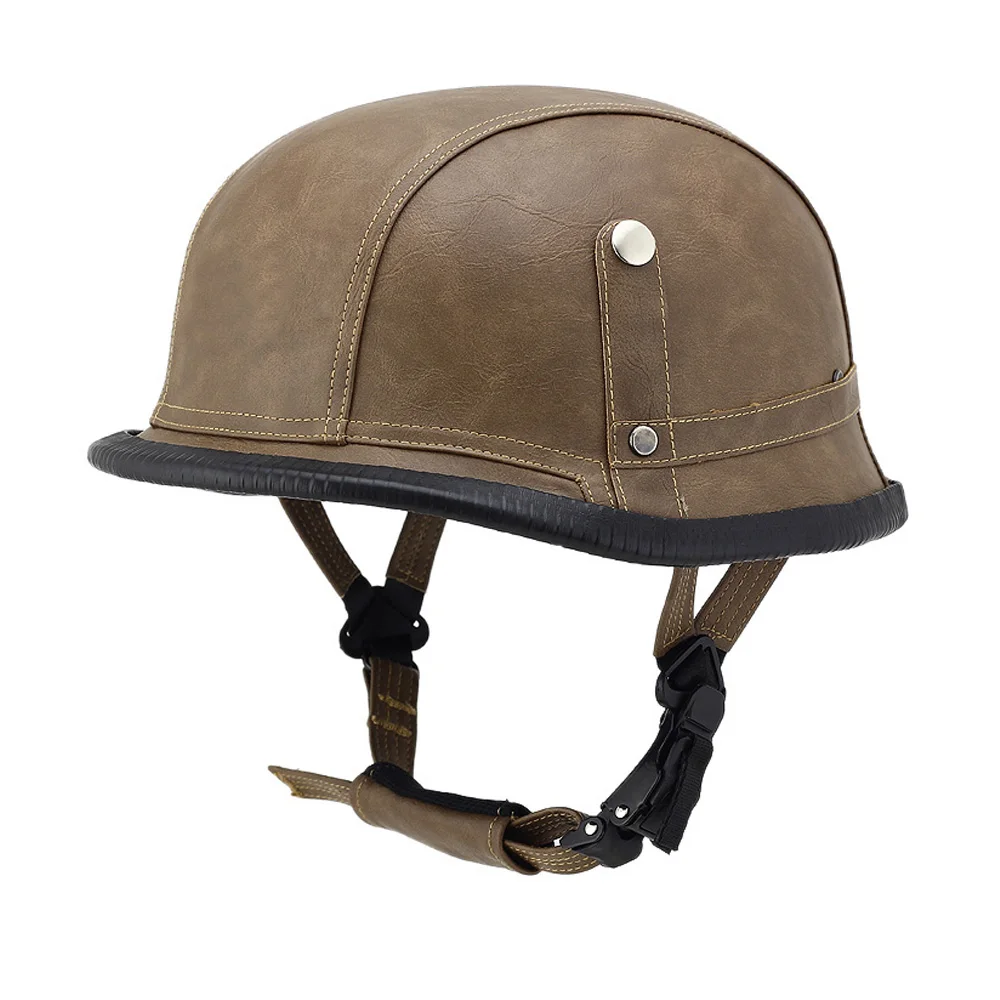 Кожаный мотоциклетный шлем винтажные полушлемы с открытым лицом для