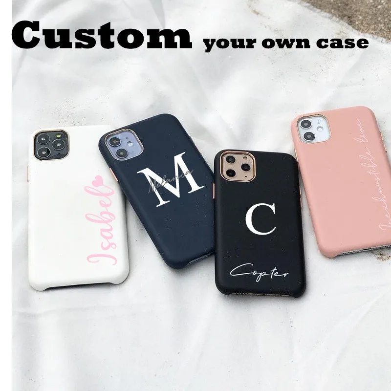 Роскошный Жесткий чехол из искусственной кожи с именем на заказ для iphone 12 Pro Max SE