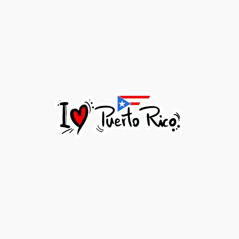 

Creative I Love Puerto Rico Slogan Car Sticker Accessories Reflective Sunscreen Waterproof Decal PVC for BMW VW Audi,13cm*4cm