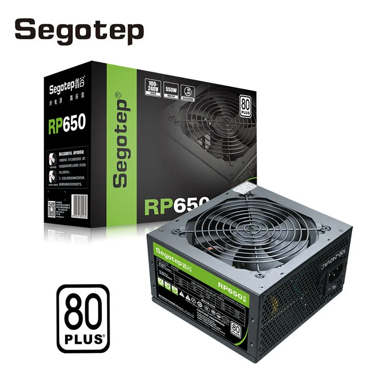 

Segotep PC Power Supply 550W 80Plus ATX 24V APFC Computer Power Source 120mm PWM Mute Fan Non-Modular Power Supply For PC