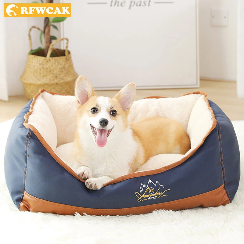 Роскошная кровать для домашних животных диван домик собак моющаяся теплая