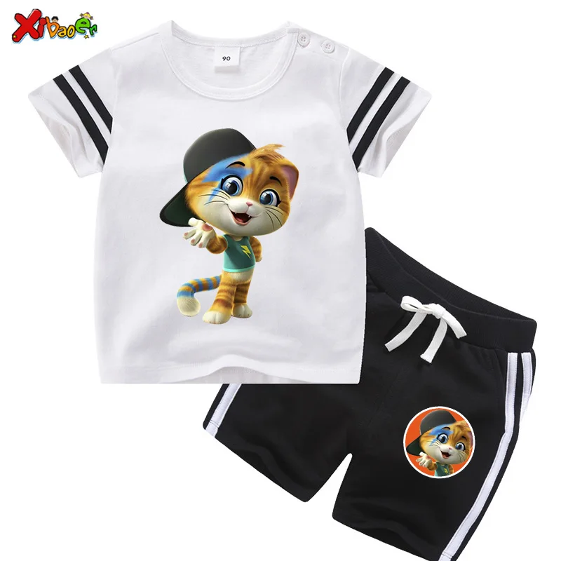 

Toddler Baby 2 Pcs Suits Boys Clothes Kids Boy Sport Suit Children Clothing Set Summer Boys Clothing 44 Cool Cats T Shirt Casual