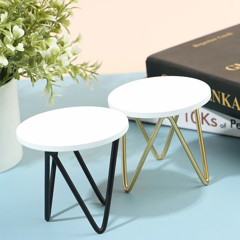 

New 1/12 Scale Dollhouse Miniature Furniture Simple Round Table Coffee Tea Table 1:12 Doll House Decor Creative Gift for Kid