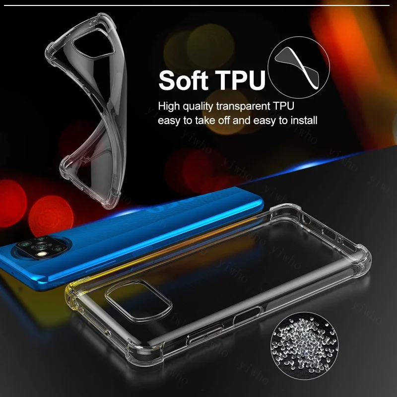 poco x3 phone case anti fall soft tpu case for xiaomi pocox3 nfc transparent soft little x3 pocophonex3 x 3 x3nfc back cases free global shipping