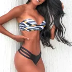 Комплект бикини с чашками пуш-ап, бандажный купальник с топом, пикантный однотонный купальный костюм, женская пляжная одежда, Бразильское бикини, #38