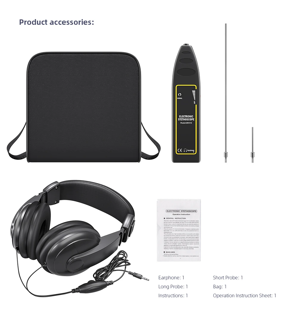 

Electronic Stethoscope Engine Block Leak Detector Water Water Leakage Alarm Volume Water Leakage Alarm For Auto Leak Detection