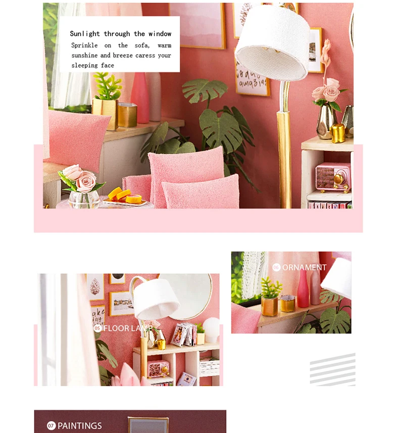 Nuevos Наборы de bricolaje casa de Muñecas de Madera из Muebles RU miniatura con светодиодный+ Muebles+ Muñeca чехол habitación H13