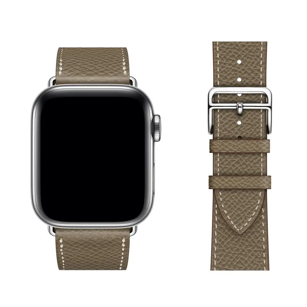 Coffee Наручных часов iWatch, ремешок из натуральной кожи сменный ремешок совместим с Apple Watch серии 1/2/3, 42 мм, 38 мм, версия наручных часов iwatch, ремешок Watch series 4 40 мм 44 мм - Цвет ремешка: Coffee