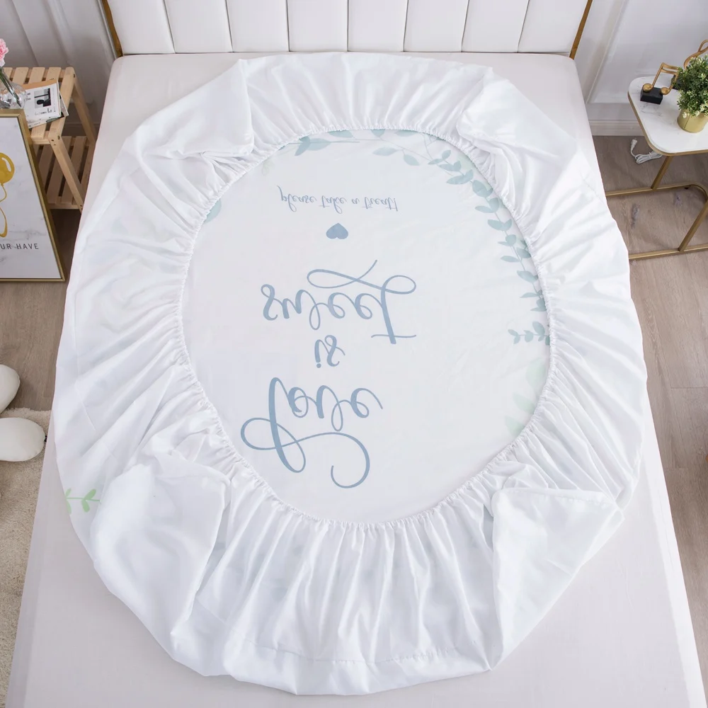 Мягкая простыня на резинке с 3D-принтом белоснежного соснового леса однотонная