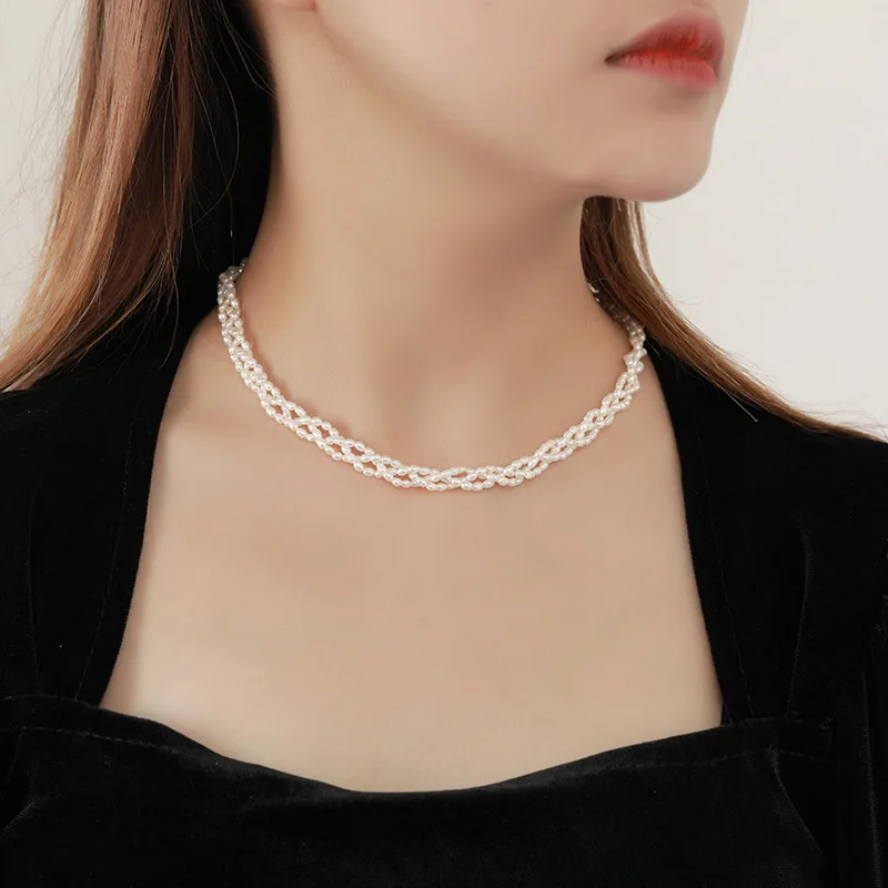 Silvology 925 Sterling Silver Three Layers Natural Pearl Choker for Women 2021 Aesthetics Luxury Necklace Simple Fashion Jewelry