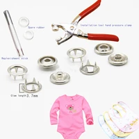 100200 pcssets clothes metal snap buttons copper fasteners press studs cloth diaper baby romper buckle snaps with box slc88
