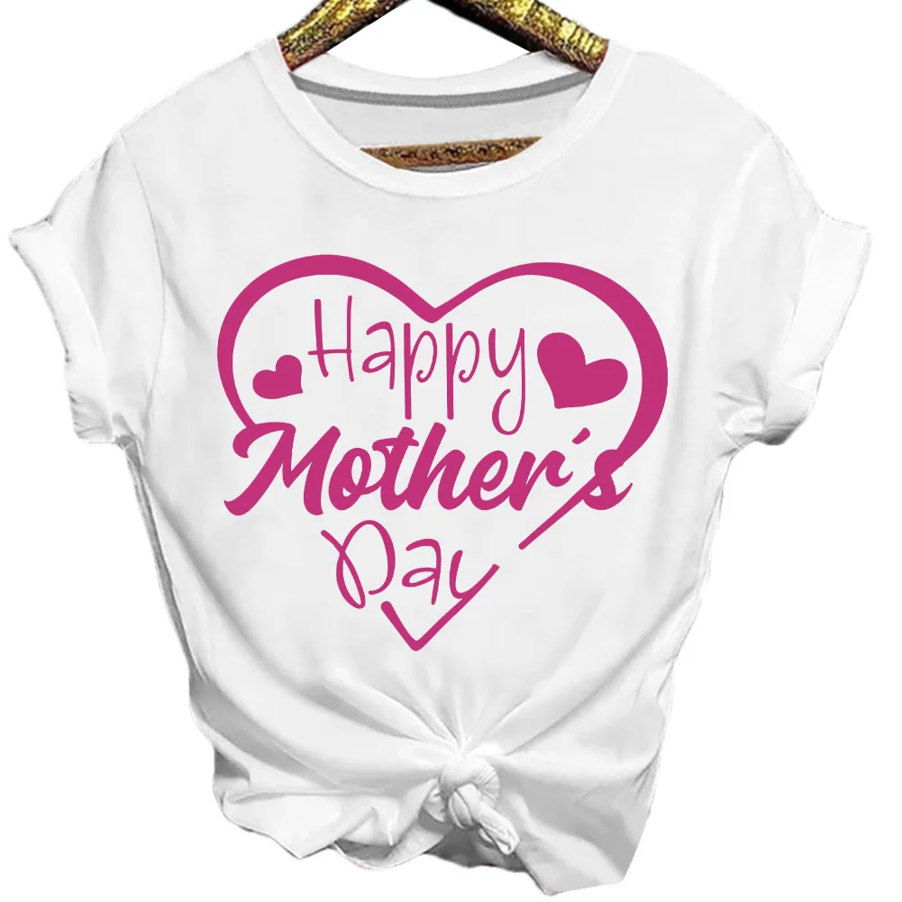 Женская летняя повседневная футболка для мамы размера плюс с коротким рукавом и