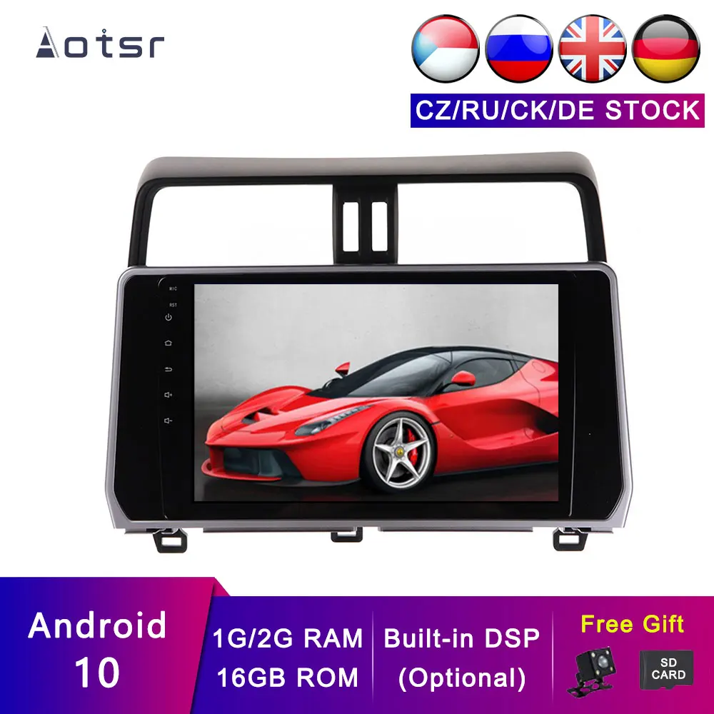 

AOTSR Android 10 Car Tracker For Toyota Land Cruiser Prado 2018 2019 Car GPS Navigation Auto Tape Recorder DSP Stereo Head Unit