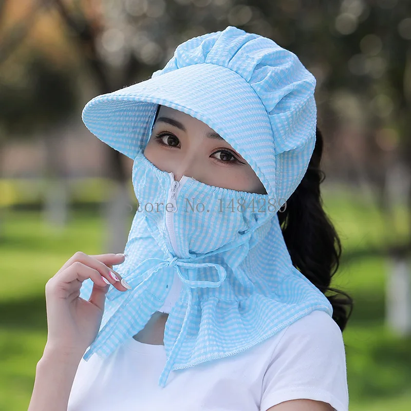 Новый Для женщин шляпа от солнца мульти Функция анти УФ летняя Женская Полосатая