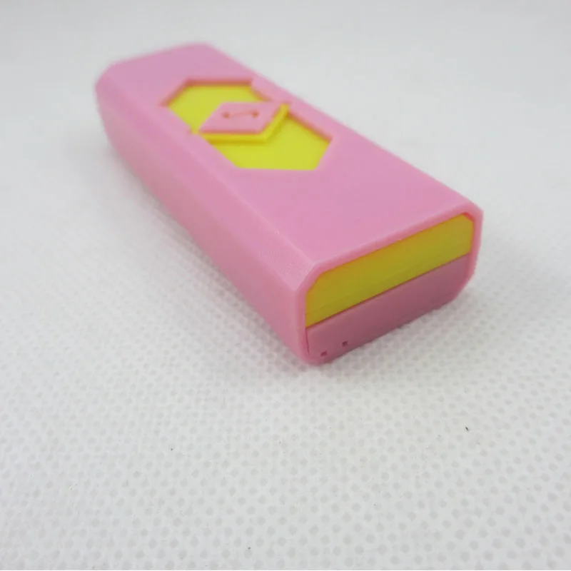 pink yellow 1 шт. ветрозащитная красивая подарочная Бездымная беспламенная USB ветрозащитная зарядная Зажигалка электронные зажигалки аксессуары для курения - Цвет: pink yellow