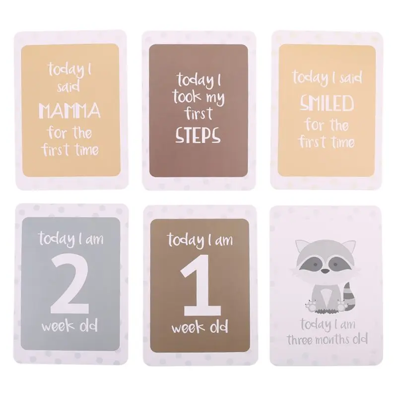 

24Pcs/Set For Memory Baby Pregnant Women Monthly Photograph Cards Fun Month Milestone Cards