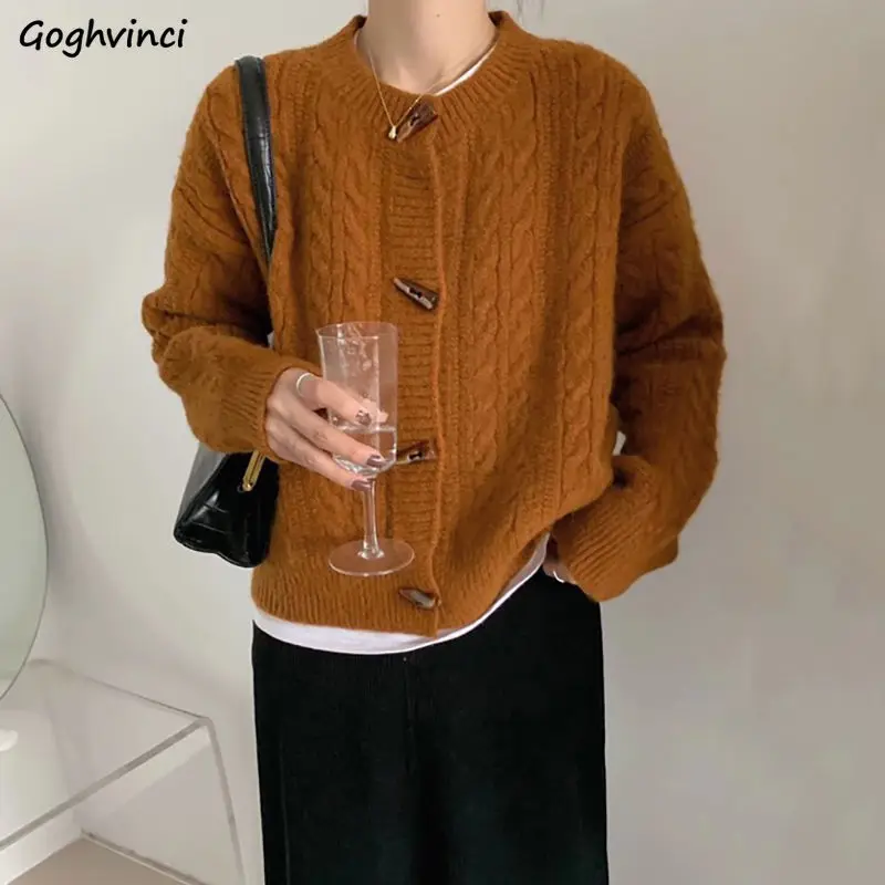 

Кардиган женский однотонный модный теплый простой укороченный вязаный уютный свободный Универсальный осенний нежный модный Повседневный ...