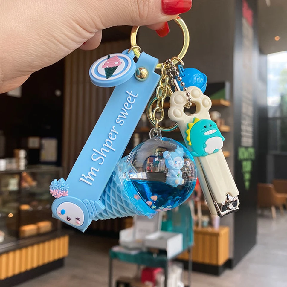 Новый милый творческий с украшением в виде кристаллов брелок для ключей