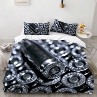 23 pieces military weapon bedding set 3d print silver bullet duvet cover set home textile bed quilt cover for bedroom cover set