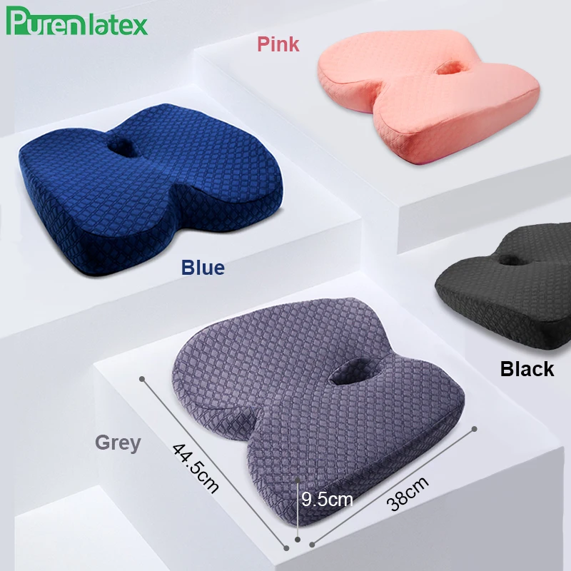 PurenLatex Memory Foam медленный отскок давления Ортопедическая подушка cockyx автокресло предотвращает геморрой лечения подушки на стул