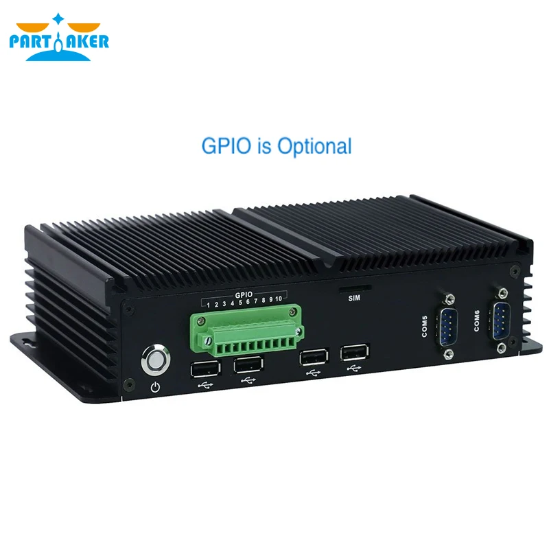 Partaker Linux Mini PC Intel J1900 Dual Lan безвентиляторный промышленный компьютер Sup port GPIO SIM слот 6