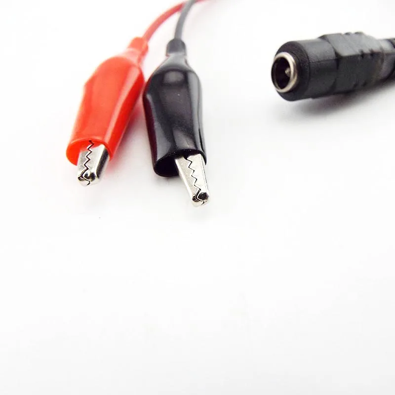 

DC Male Female Jack Connector Alligator Clips Crocodile Wire 12V Power Cable To 2 Alligator Clip Connected Voltage 5.5*2.1mm U26