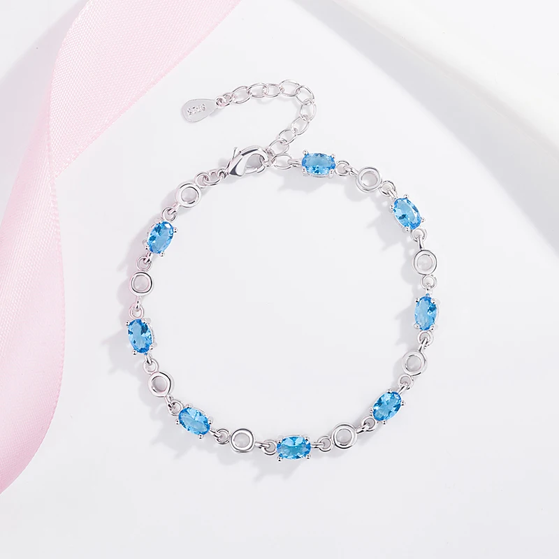 Женские Ювелирные изделия из серебра браслеты с топазами пробы в глубоком цвете