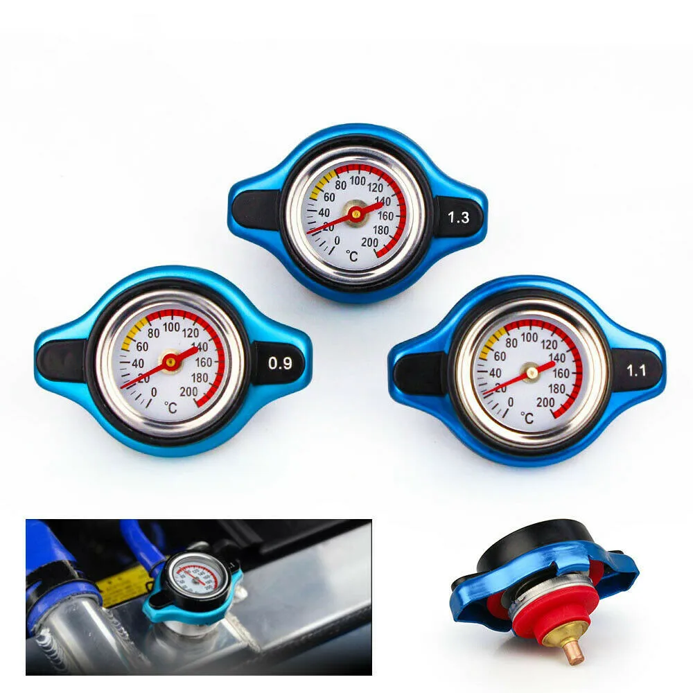 

Racing Thermost Radiator Cap Cover+Water Temp Gauge 0.9bar/1.1bar/1.3bar Cover