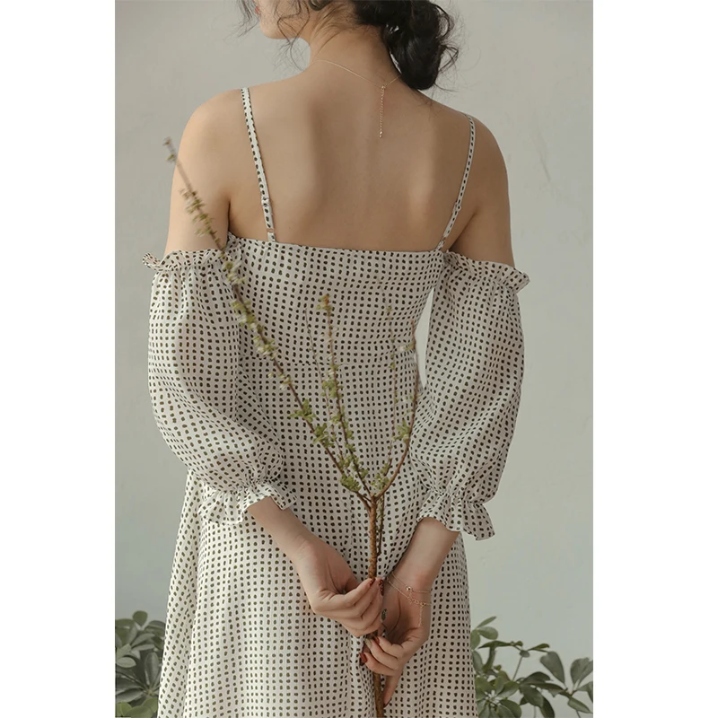 

Original film French restoring ancient ways is the first love dress strapless condole belt over-the-knee dresses with wave dress