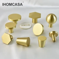 ihomcasa round brass gold furniture handles for drawers bathroom kitchen storage cabinet pulls wardrobe shoe cupboard door knob
