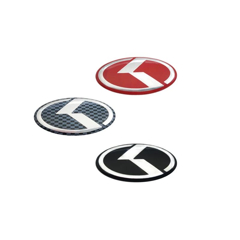 Черная/Красная K значок эмблема рулевого колеса логотип наклейка для Kia Optima Rio Soul