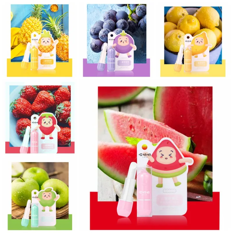 Питательный увлажняющий бальзам для губ в милом стиле гладкие тонкие линии