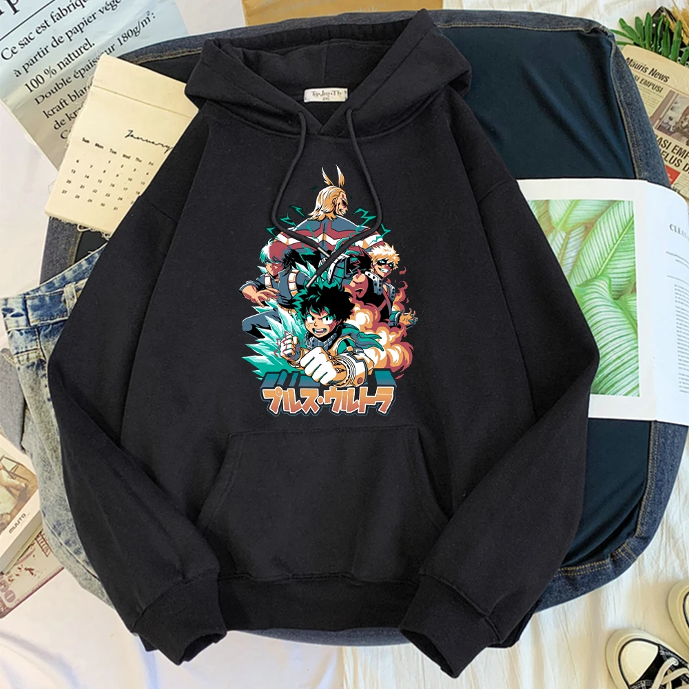 

My Hero Academia Japan Anime Mens Hoodie Hot Sale Loose Sweatshirts Harajuku Autumn Clothing Fleece Oversized Tracksuit For Male