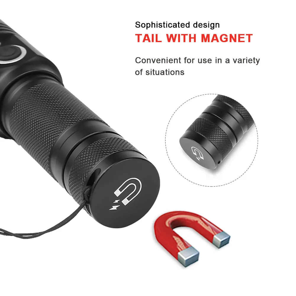 Суперъяркий светодиодный фонарик XHP50 самый мощный с фокусировкой охотничий