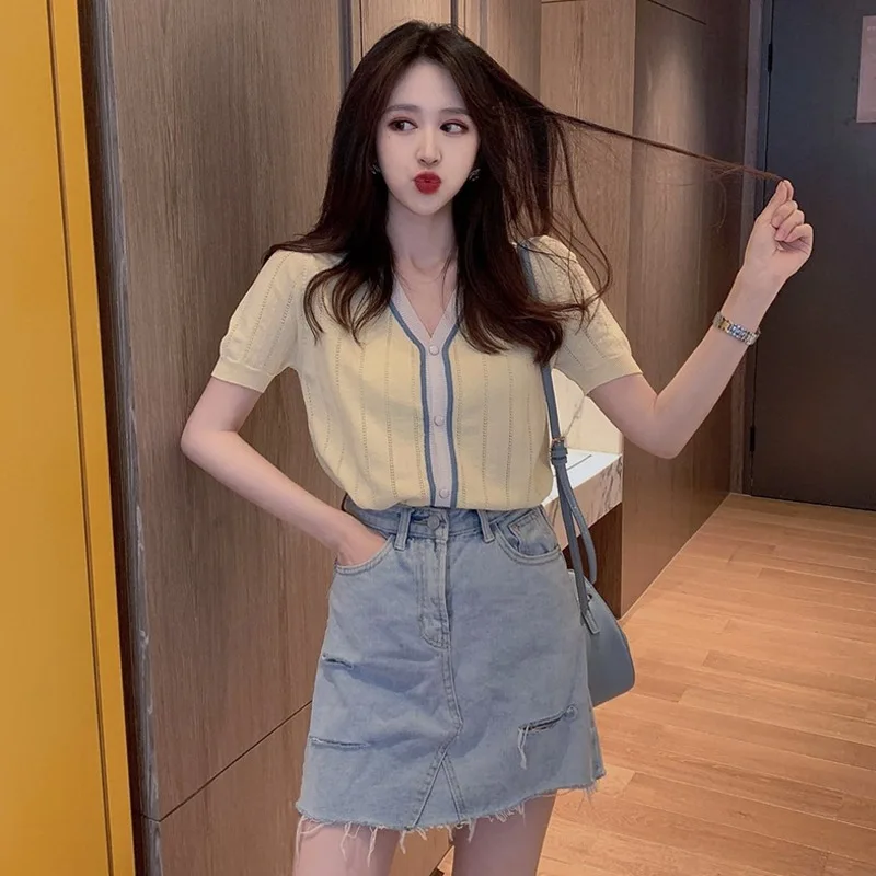 

Traje de falda de media longitud para mujer, traje de dos piezas de ventilador de diosa, camiseora de eedad de 2021